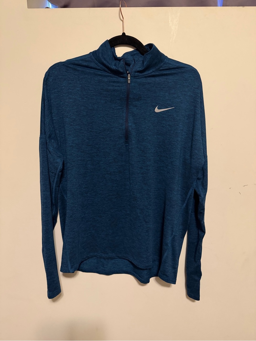 Nike Men's Teal Blue Quarter-Zip Athletic Pullover